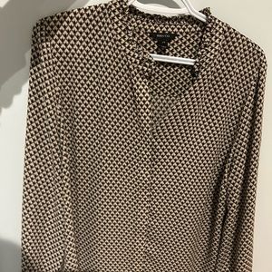 RW brown, white and black blouse, size L